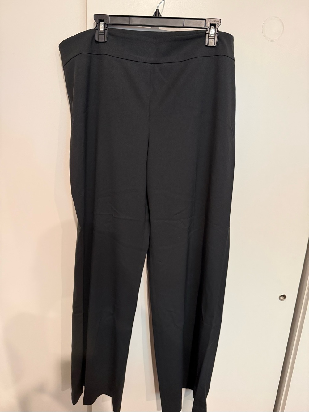 Lafayette 148 New York Black Wavey Wool Wide-Leg Trousers
